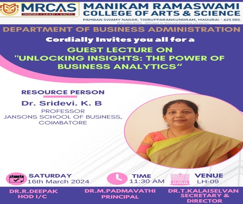 Lecture on Business Analytics